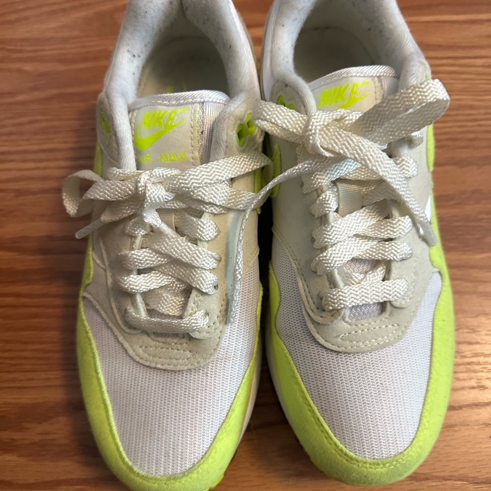 Nike Air Max White and Neon Green Sneakers
